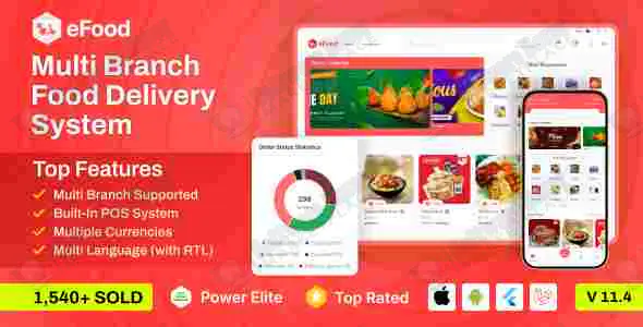 eFood - Food Delivery App with Laravel Admin Panel + Delivery Man App - 11.4