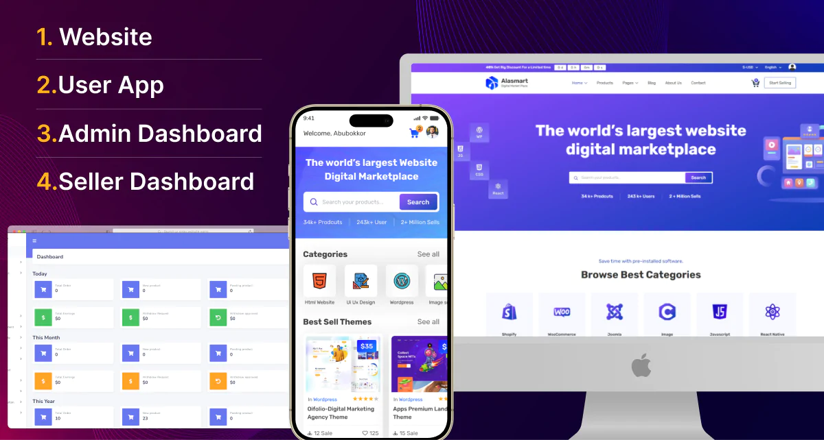 Digital Product Download Marketplace Laravel Script