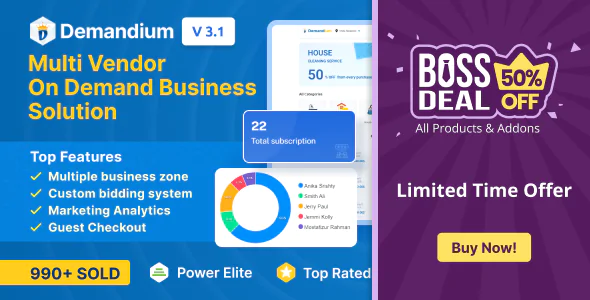 Demandium - Multi Provider On Demand, Handyman, Home service App with admin panel