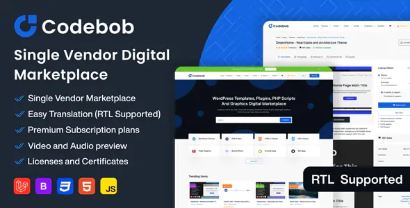 Codebob - Single-Vendor Digital Marketplace