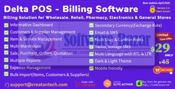 Delta POS- Invoicing, Billing & Inventory Management System with GST & CRM