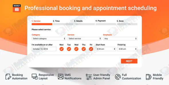 Bookly PRO – Appointment Booking and Scheduling Software System -8.9