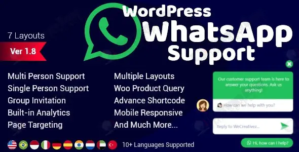 WhatsApp Chat Support - WordPress Plugin -2.5.1