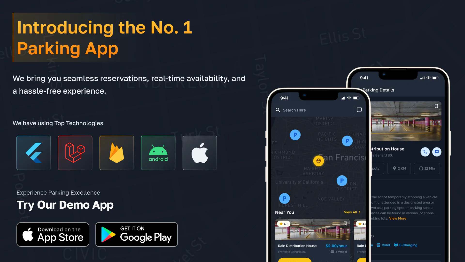 ParkME - Flutter Complete Car Parking App | Parking Spot Booking App
