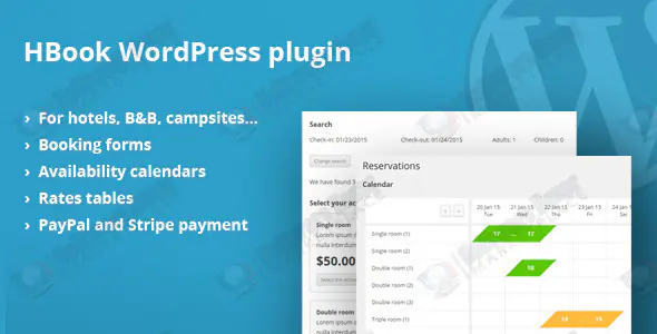 HBook - Hotel booking system - WordPress Plugin -2.1.1