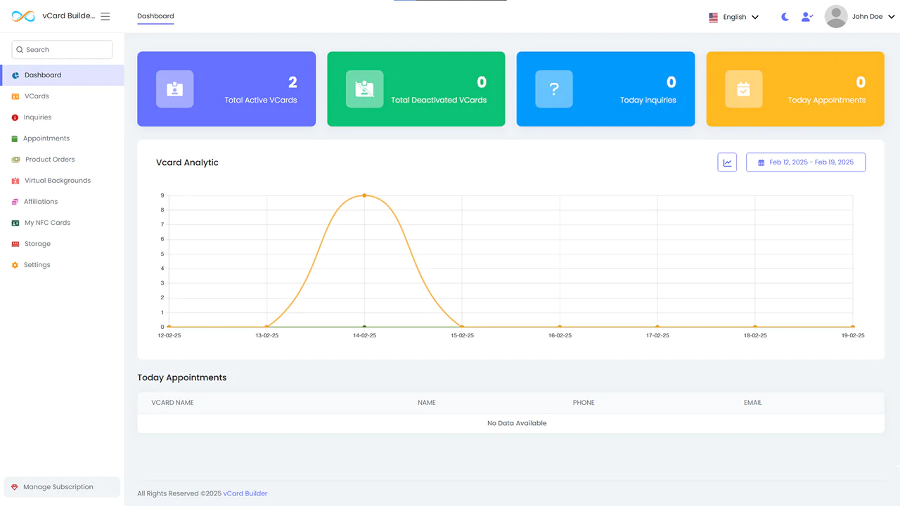 Business Card Builder SaaS - Laravel VCard Saas - NFC Card - With Mobile App